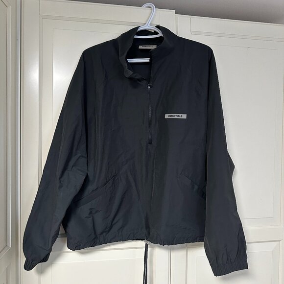 Fear of God Essentials Half Zip Track Jacket - Black - Picture 1 of 1